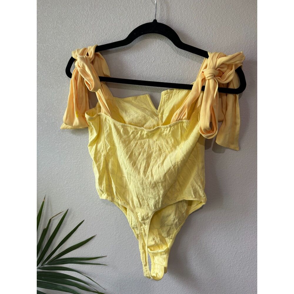 Free People Yellow Bodysuit